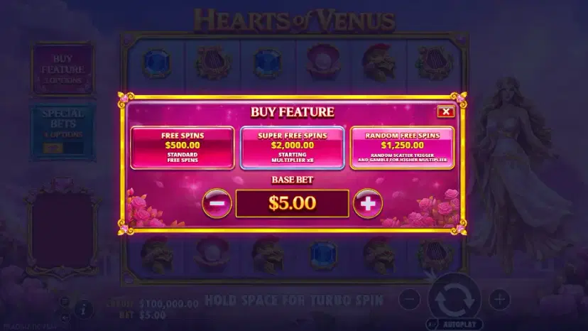 hearts of venus buy feature