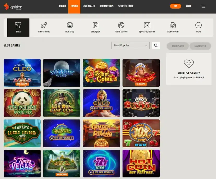 ignition casino best betsoft sept 2026