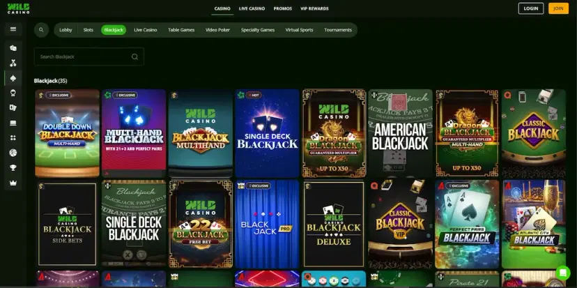 wild casino blackjack sept 2026