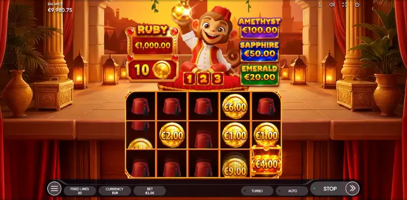 bazaar monkey hold and win bonus game