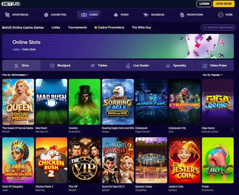 betus casino games oct 2026