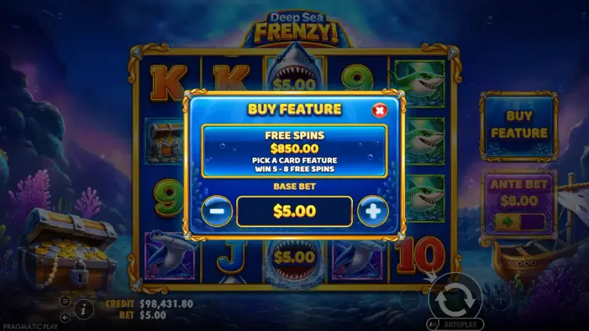 deep sea frenzy buy feature