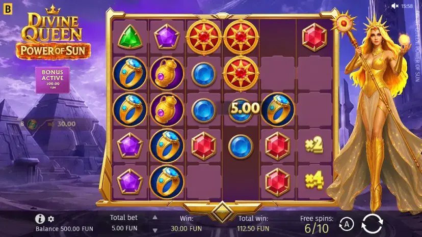 divine queen power of sun free spins