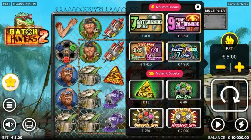 gator hunters 2 nolimit bonus & nolimit boosters