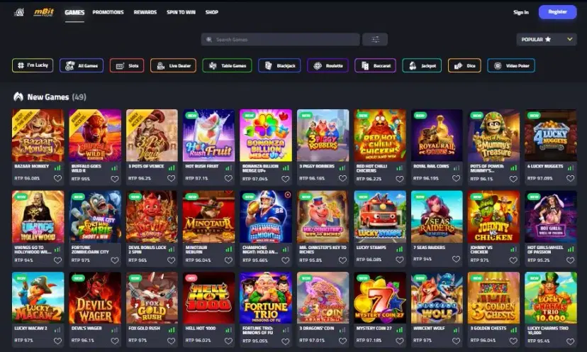 mbitcasino games oct 2026