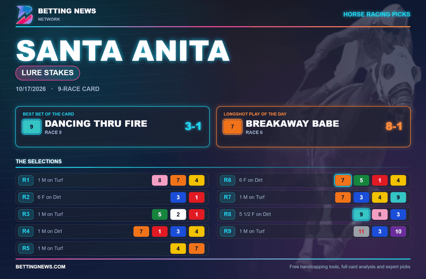 Santa Anita Picks: Saturday Lure Stakes (10/17/2026)