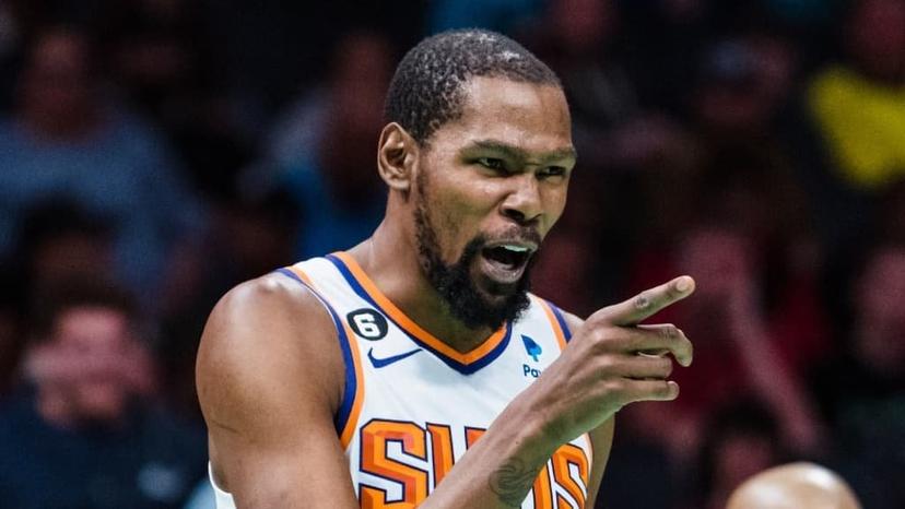 Kevin Durant pointing Phoenix Suns NBA championship 2024 odds