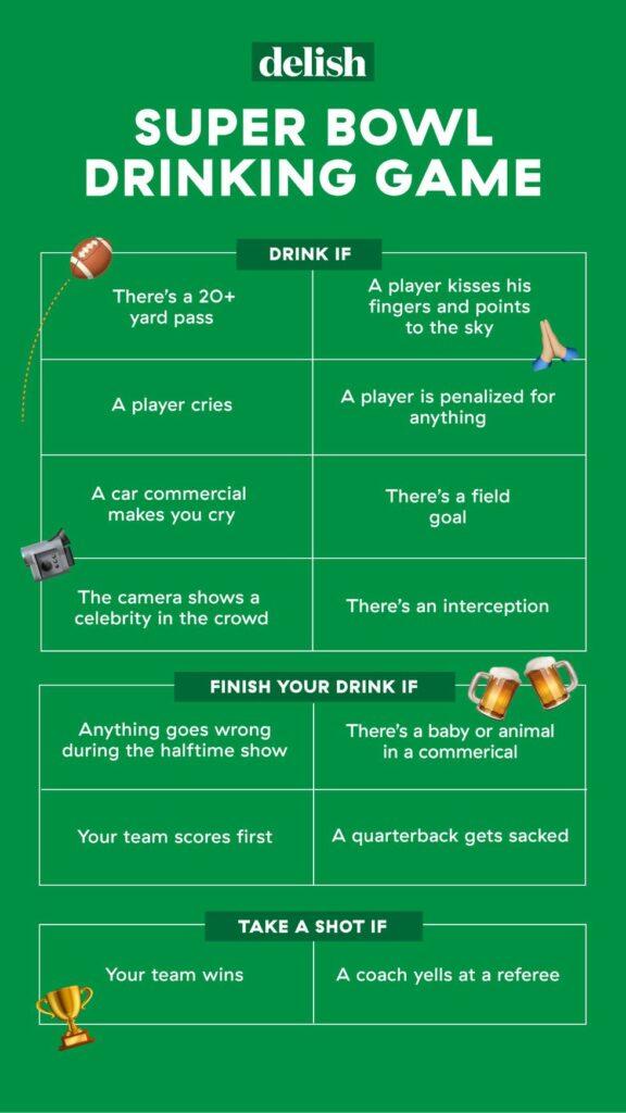 best super bowl party drinking game delish