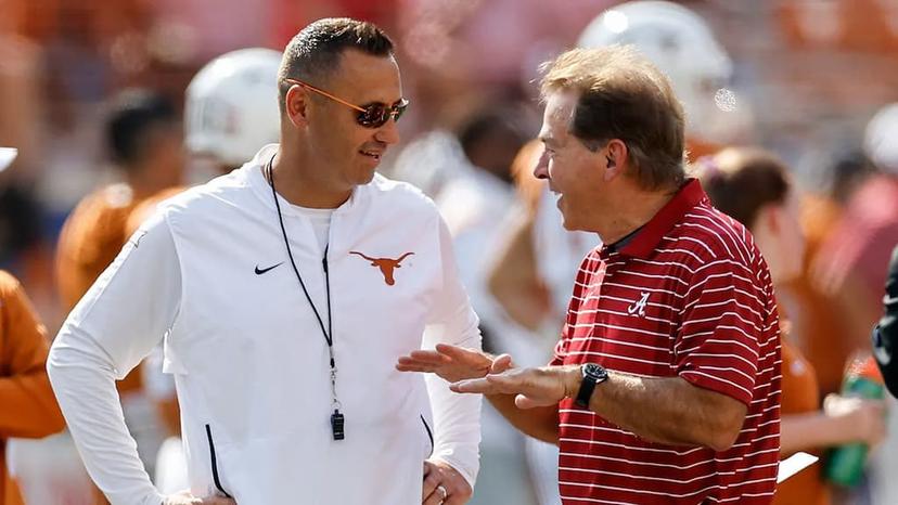 Steve Sarkisian Nick Saban Texas Alabama football
