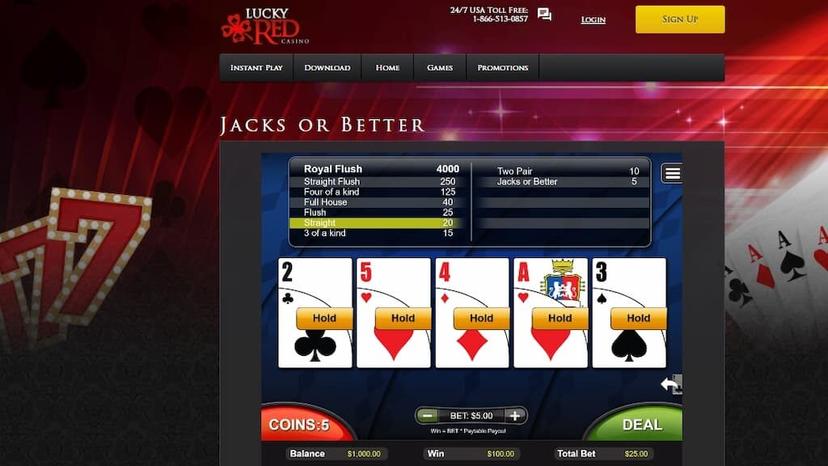 Jacks or Better winning hand - Straight