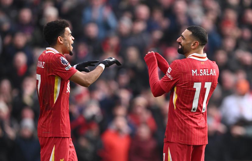 Luis Diaz and Mo Salah