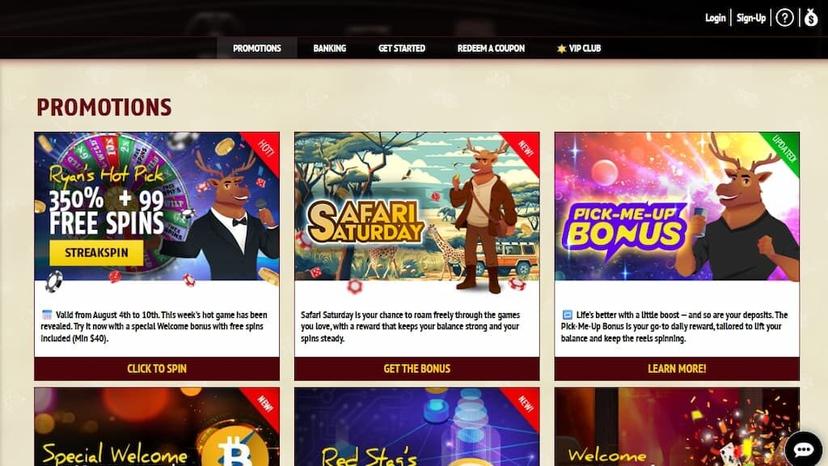 Red Stag Casino promotions page