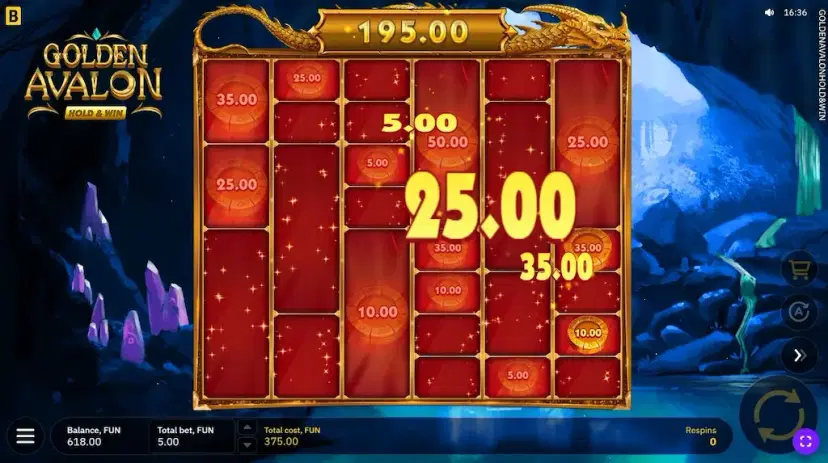 Golden Avalon Hold and Spin Golden Respins