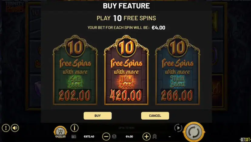 Trinity Reels Buy Feature