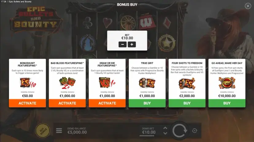 Epic Bullets and Bounty Buy Bonus