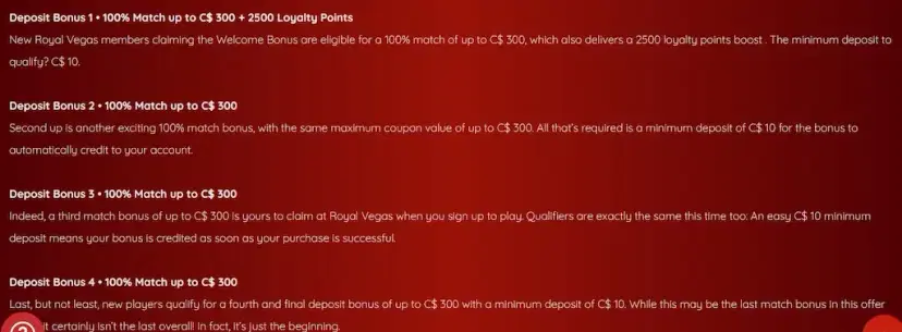 Royal Vegas Casino Welcome Bonus Apr 2026