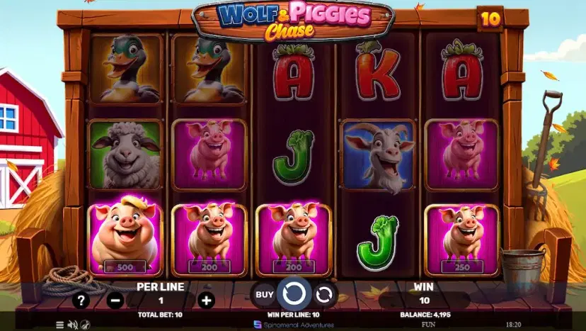 Wolf & Piggies Chase Instant Cash Symbols