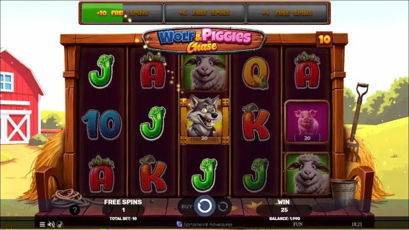Wolf & Piggies Chase Free Spins