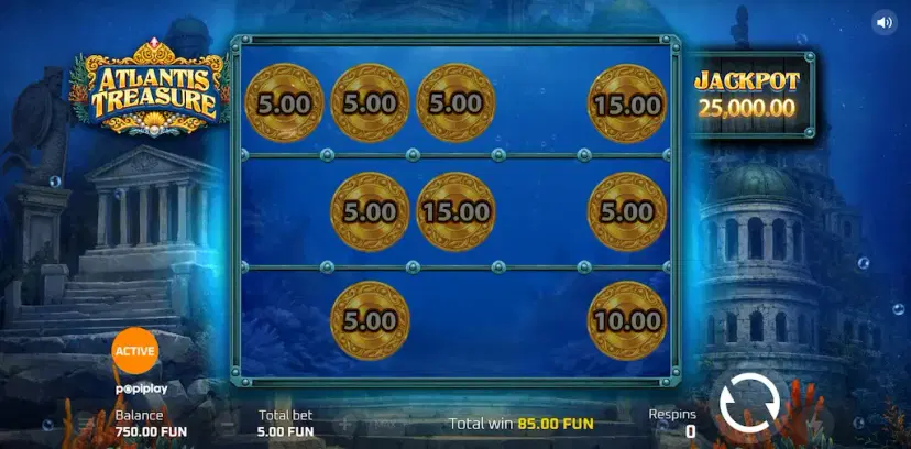 atlantis treasures hold & win with jackpot