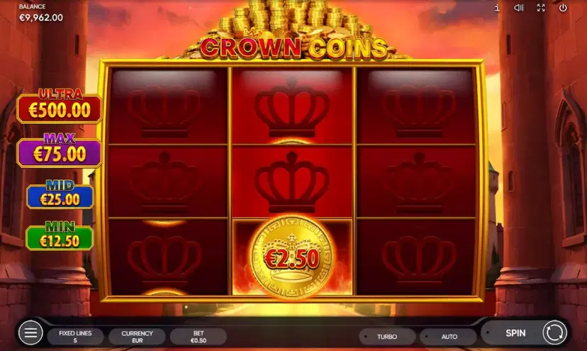 crown coins royal treasury bonus game