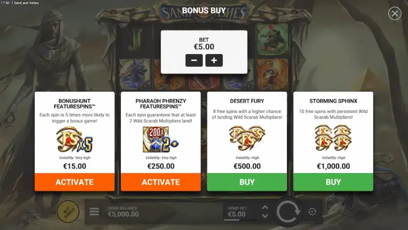 sand and ashes bonus buy