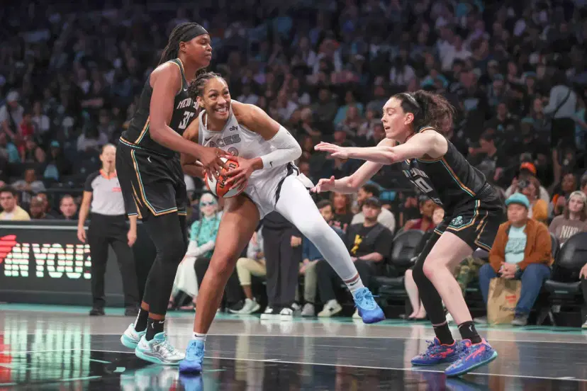 Jonquel Jones, Breanna Stewart and A'ja Wilson