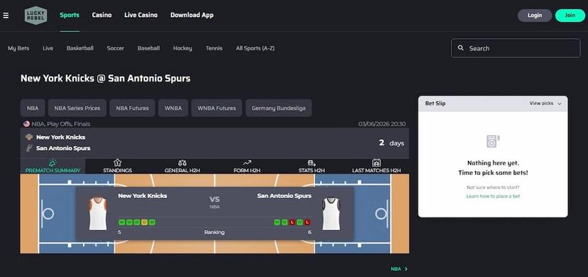 An example of Lucky Rebel's in-game interface