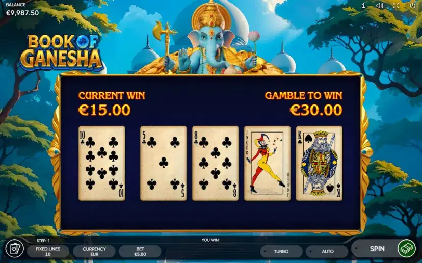 book of ganesha gamble feature
