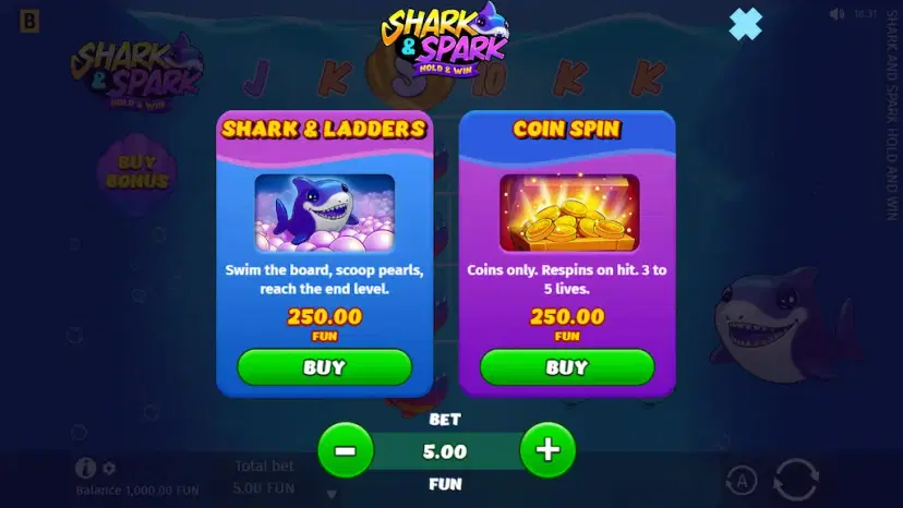 shark & spark hold & win buy bonus