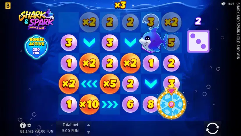 shark & spark hold & win sharks & ladders