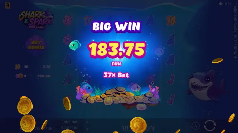 shark & spark hold & win gameplay