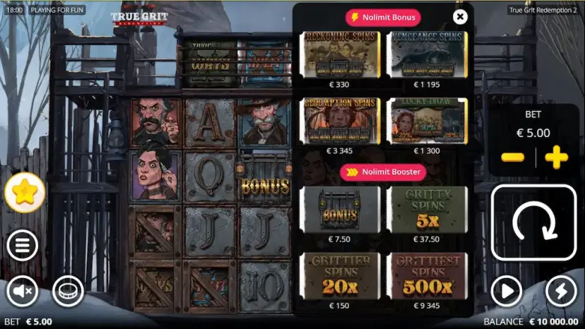 true grit redemption 2 nolimit bonus nolimit booster