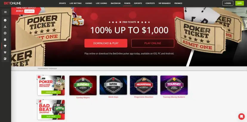 betonline poker games and tournaments july 2026