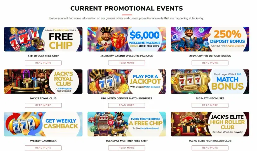 jackspay casino other promos and bonuses july 2026