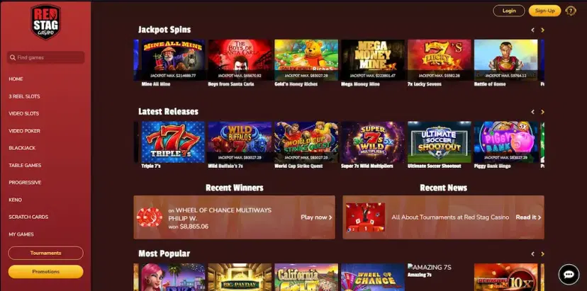 red stag casino features july 2026