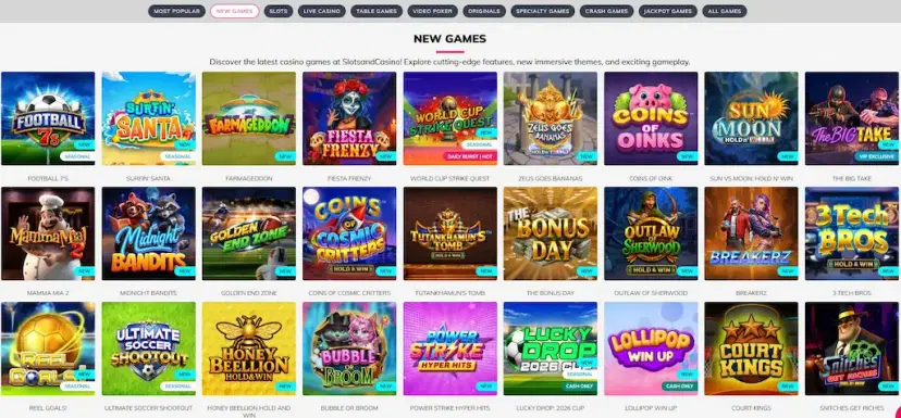 slotsandcasino games july 2026