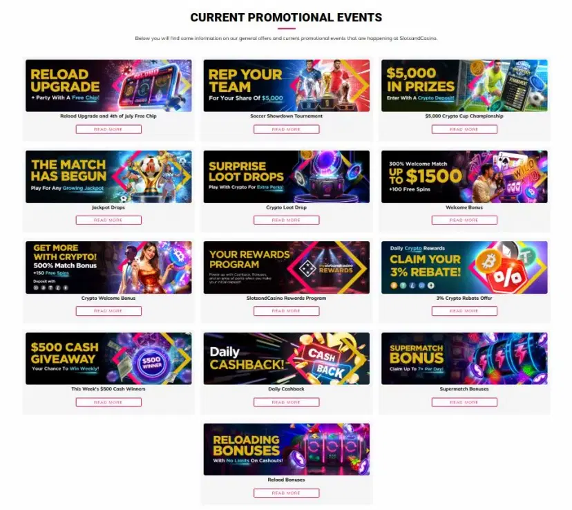 slotsandcasino other bonuses and promotions july 2026
