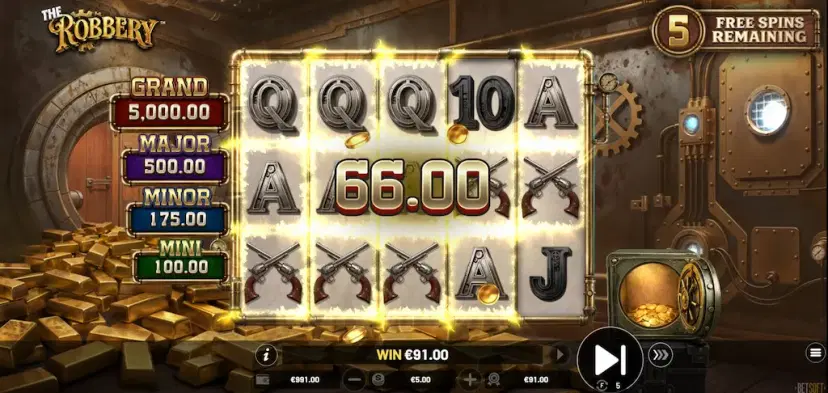the robbery free spins
