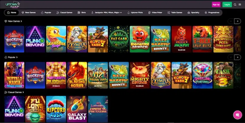 uptown aces casino games july 2026
