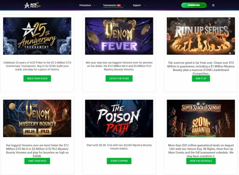 acr poker other bonuses and promos aug 2026