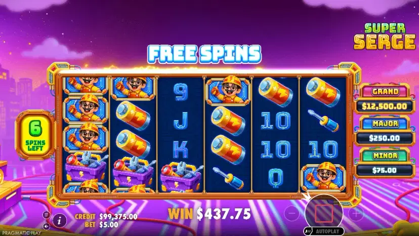 super serge free spins