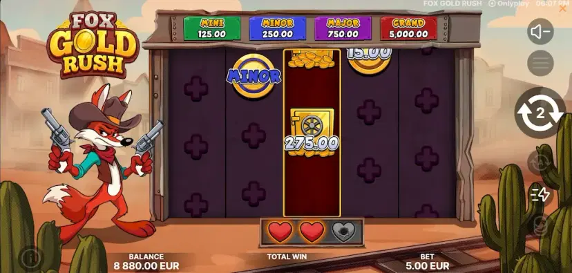 fox gold rush jackpot bonus
