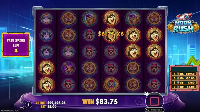 moon rush free spins